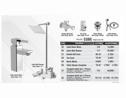 Rizwan Cube Single Lever Set